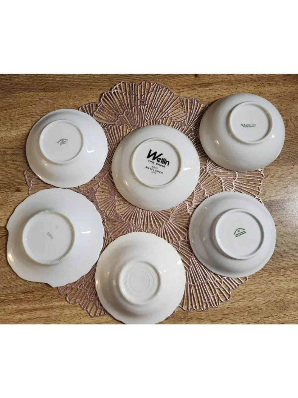 Colorful Mismatched Fine China Berry Dessert Bowls Porcelain Eclectic Set of 6